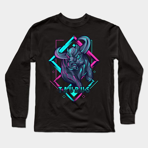 Zodiac TAURUS NEON Series Long Sleeve T-Shirt by ZODIAC HOLIC